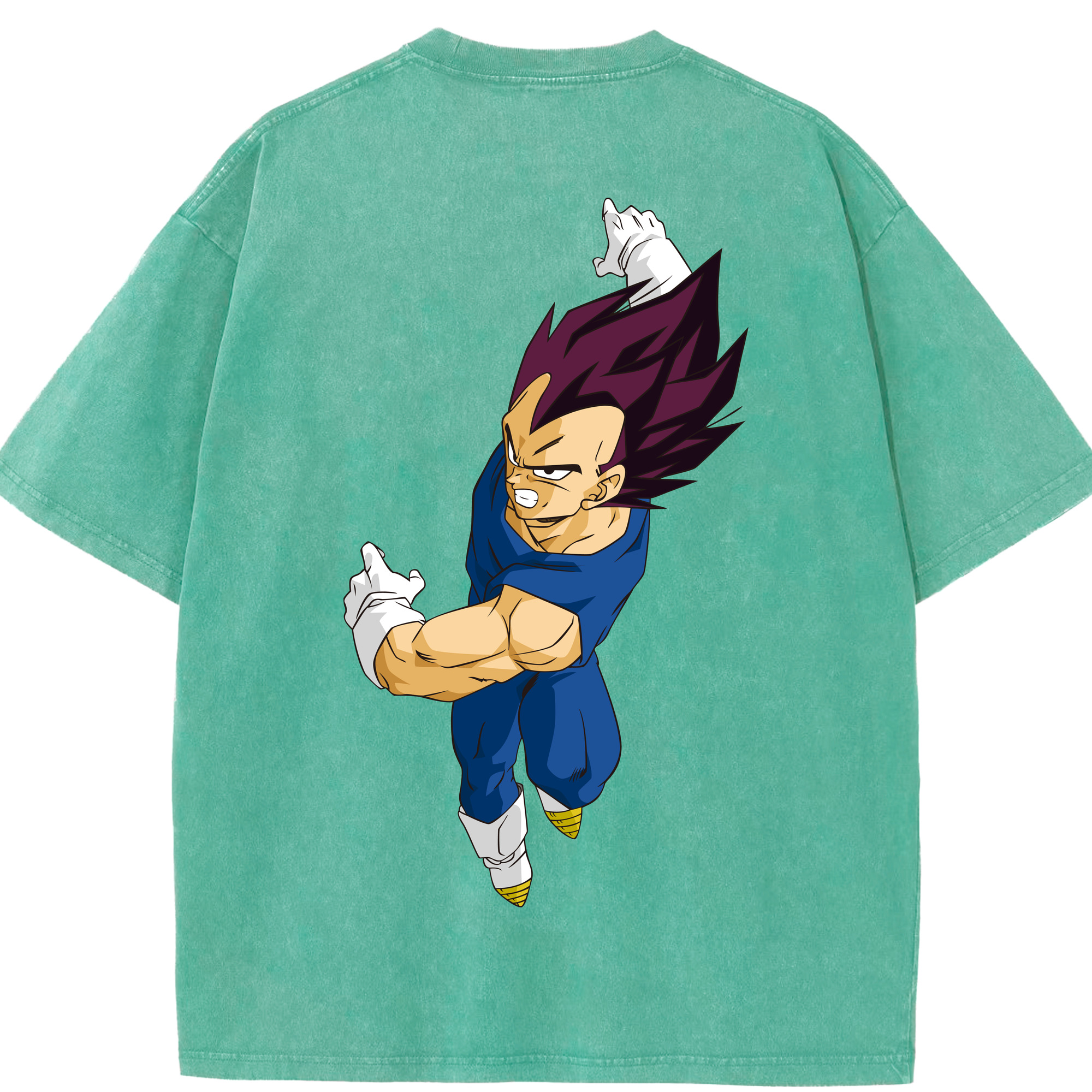 （画像用） ドラゴンボール ベジータ四世（Bejīta Yonsei）DRAGON BALL Vegeta IV 綿100% ヴィンテージ風 半袖Tシャツ（背面プリント）